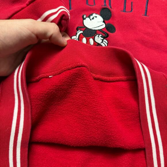 Disney Store 90s Vintage Red Mickey Mouse Ringer Sweatshirt - Picture 7 of 7